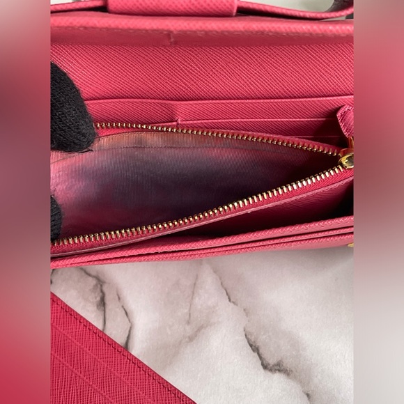 Prada saffiano fiocco portafoglio  pattina PEONIA long wallet - Picture 11 of 14